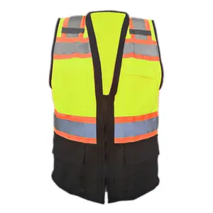 Hi Vis Green Vest - Black Bottom reflective safety reflective strip