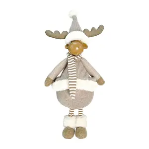 Northlight 24.75" Gray & Beige Standing Moose Table Top Figure