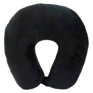 Protégé Microfiber Neck Pillow, Black, Soft and Breathable Design, Ideal for Comfort and Support