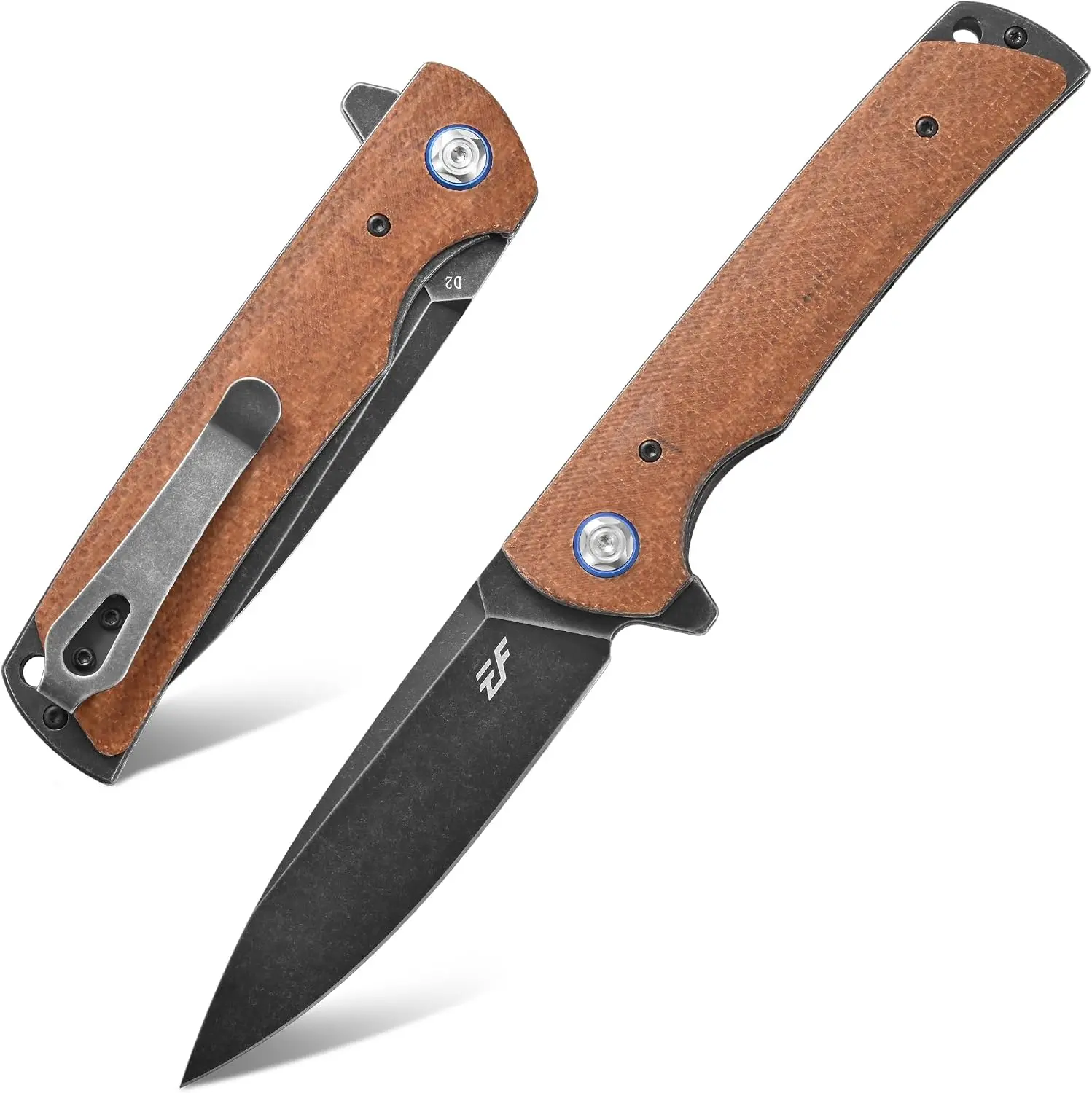 Eafengrow EF973 Folding Pocket Knife D2 Steel Blade Micarta Handle Outdoor Camping Hiking EDC Utility Knife