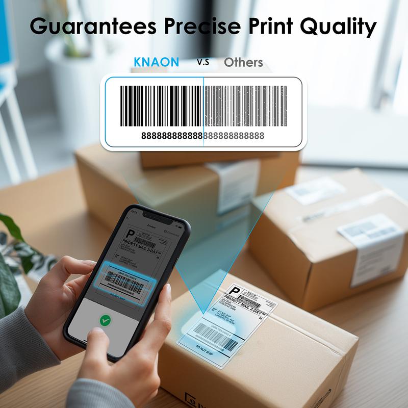 KNAON Shipping Label Printer Bluetooth Thermal Label Printer,Compatible with USPS, Amazon, Shopify, iOS/Android/Windows/Mac