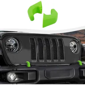 Bumper Tow Hook Covers 2Pcs Compatible With 2007-2018 Wrangler JK JKU,2018-2025 JL JLU & Gladiator JT Exterior Accessories(Green)