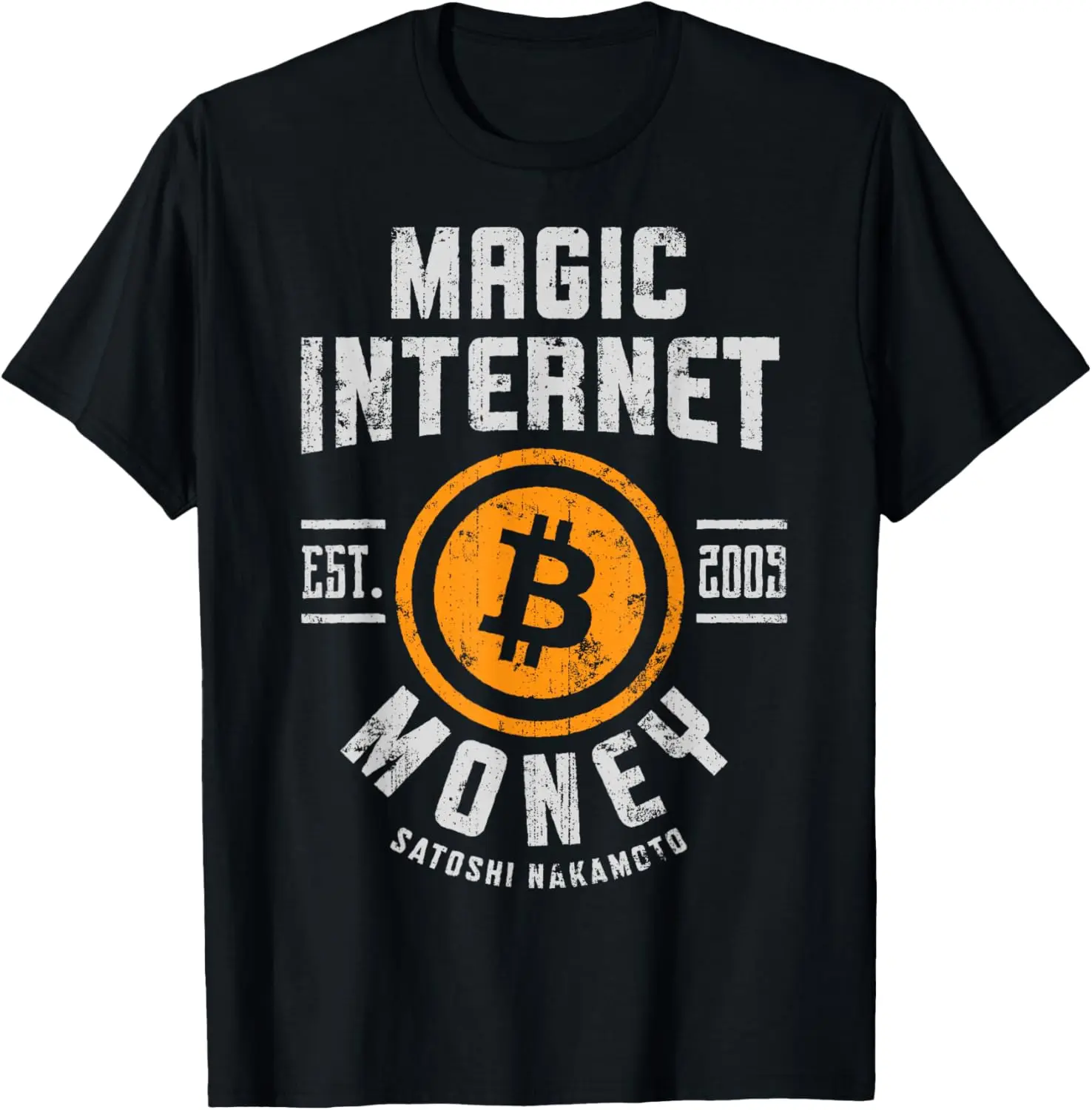 Women's 100% Cotton Short-Sleeve Casual Distressed Round Neck Bitcoin Blockchain Crypto BTC Magic Internet Money Streetwear T-Shirt, Shortsleeve, Top, Tshirt, Vintage