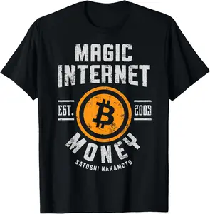 100% Cotton Unisex Bitcoin Magic Internet Money BTC Crypto Currency Blockchain T-Shirt