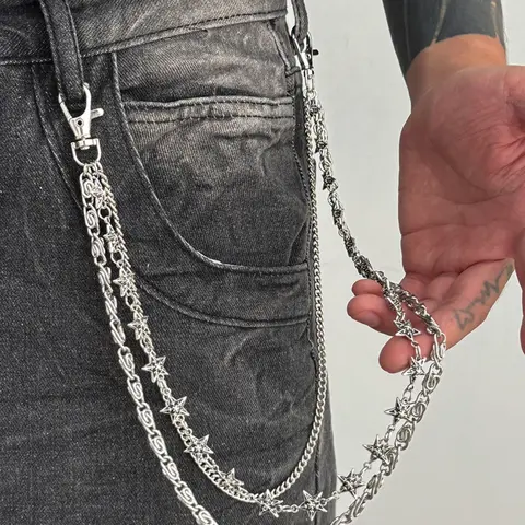 Unisex Fashion Multi-Layered Tassel Pants Chain, Bop Chain, Casual Hip-Hop Style Accessory, Perfect for Daily Wear, All Seasons, Adjustable Waist Chain, Body Chain Accessory