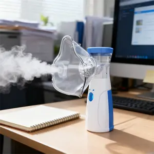 Portable Handheld Nebulizer, Mesh Spacer Machine with Accessories for Adult & Kid, Handheld Electric Atomizer for  Home use Travel(Batteries Not Included)