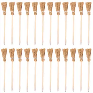 24 Pcs Witch Broom Pencils for Halloween Broomstick Ballpoint Pencils Halloween Party Favors Witch Broom Prop Writing