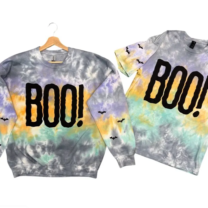 made to order Puff Halloween print with bats on the sleeve! TIEDYE Cotton.