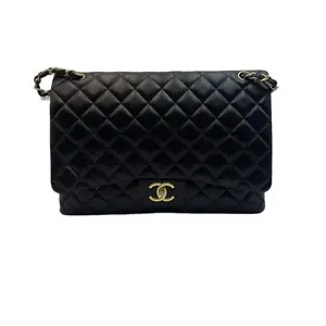 Pre-owned CHANEL france Crossbody Bags h5 Black & Gold Calfskin CF Jumbo Max Crossbody Bag 62259