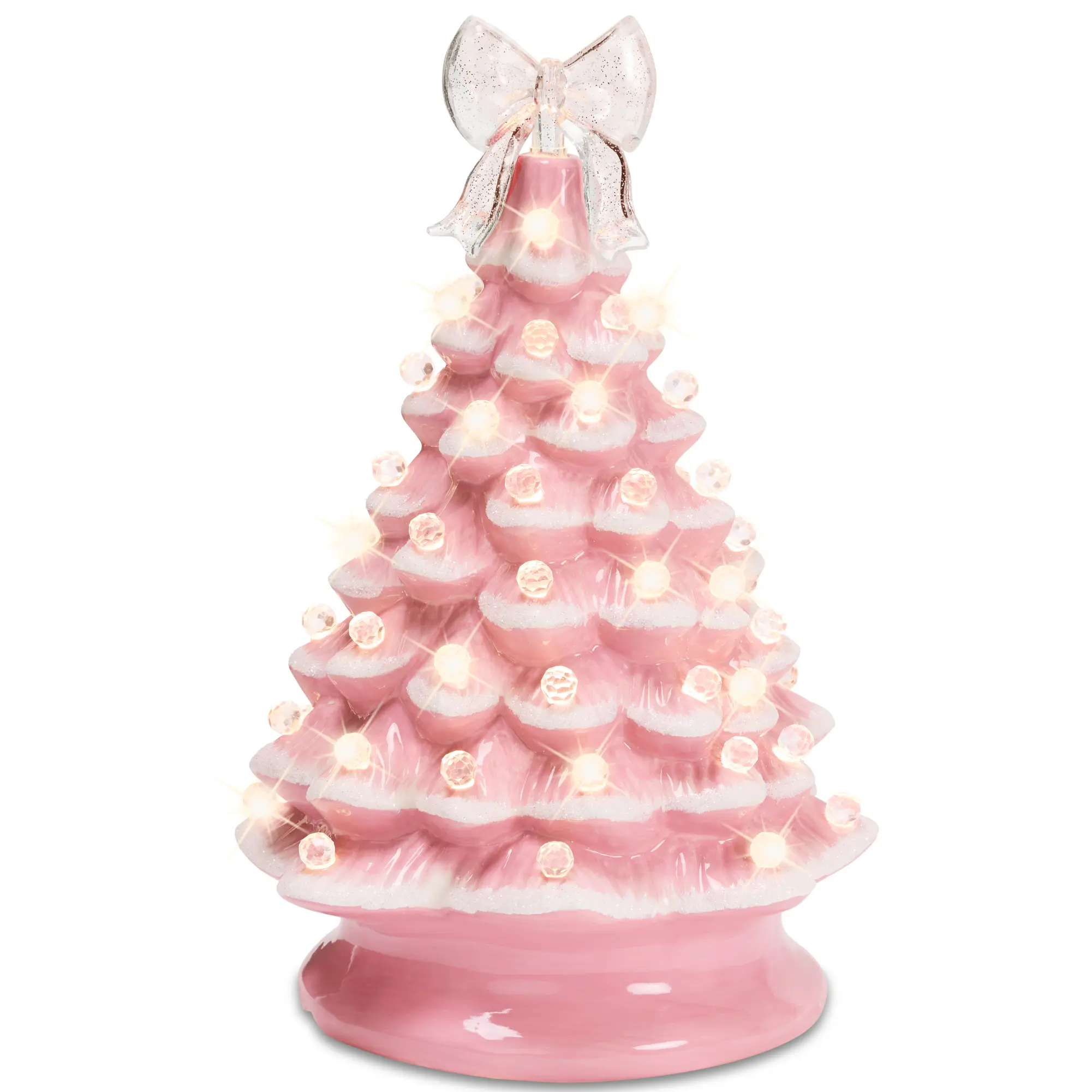 Best Choice Products Ceramic Christmas Tree, Pre-lit Hand-Painted Tabletop Holiday Tree