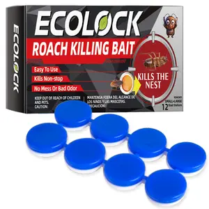 ECOLOCK Solid Cockroach Killing Bait Box - 12 Individual Packs (12 Units), Nest-Level Elimination, Mess-Free, Non-Toxic, Pet & People-Safe Cockroach Exterminator for Home Pest Control