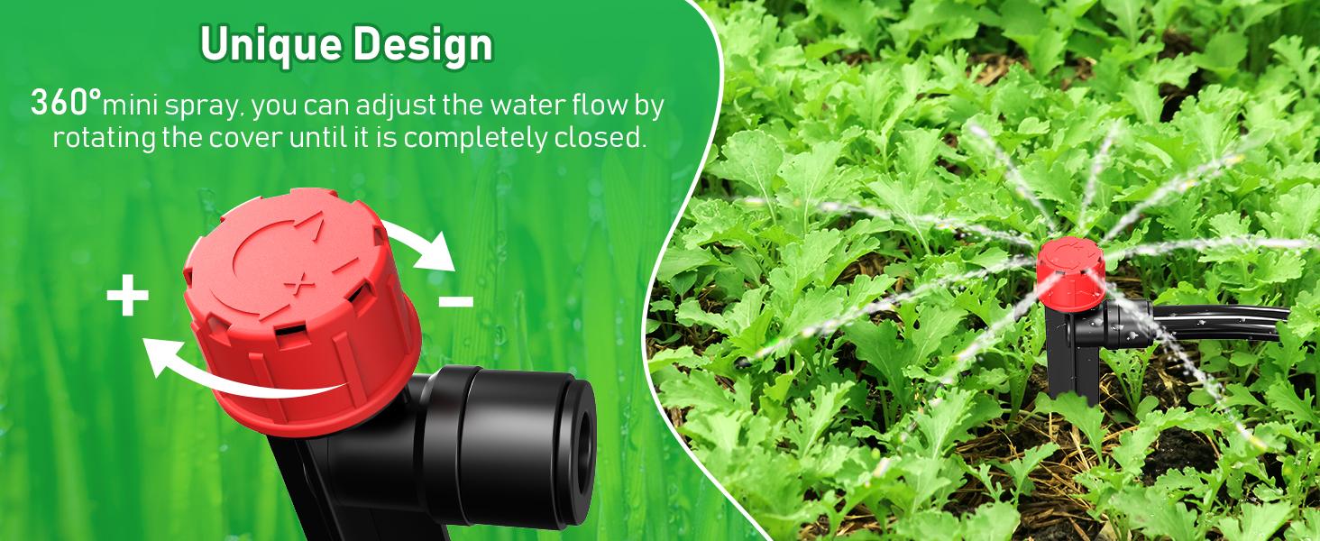 246FT Drip Irrigation System, Automatic Drip Irrigation Kit with 1/2" Main Tube & 1/4" Branch Tubing, Adjustable Drip Emitters, Garden Watering System for Flower Bed, Raised Beds, Lawn, Greenhouses