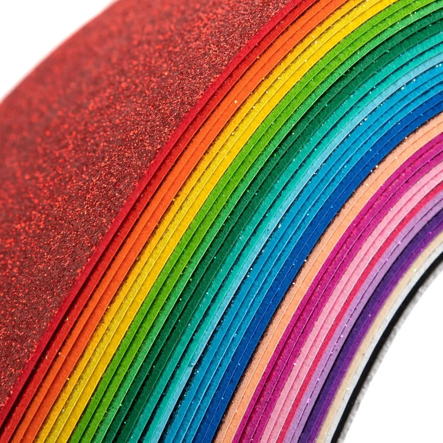 36 Pack 8 x 6 inch Glitter Foam Sheets, 36 Colors Sparkles Foam Paper for DIY Art Crafts Projects, Classrooms Scrapbook, Card Making and Party Decoration