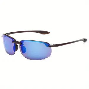 Maui Jim Men'S Pilot Fashion Glasses - Stylish Blue Sports Goggles with a Black Frame, Perfect for Fishing, Golfing, Surfing And Driving