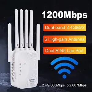 1200/300Mbps Wifi Repeater Amplifier 2.4G 5G Network Expander Range Extender WiFi Signal Booster Wireless Wi-Fi Router