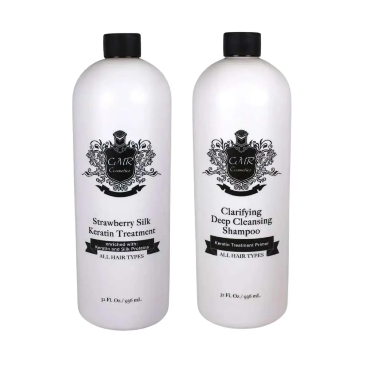 CMR Cosmetics Strawberry Silk Hair Care Set - Keratin-Enriched Care and Clarifying Shampoo, Silk Proteins for Smoothness, Shine Boost, Frizz Control, Deep Cleansing - Suitable for All Hair Types