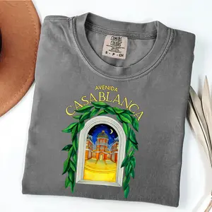 Casablanca Avenida Comfort Colors Shirt, Vintage Graphic Tee, Summer Travel Shirt, Retro Unisex Heavyweight Cotton T-Shirt