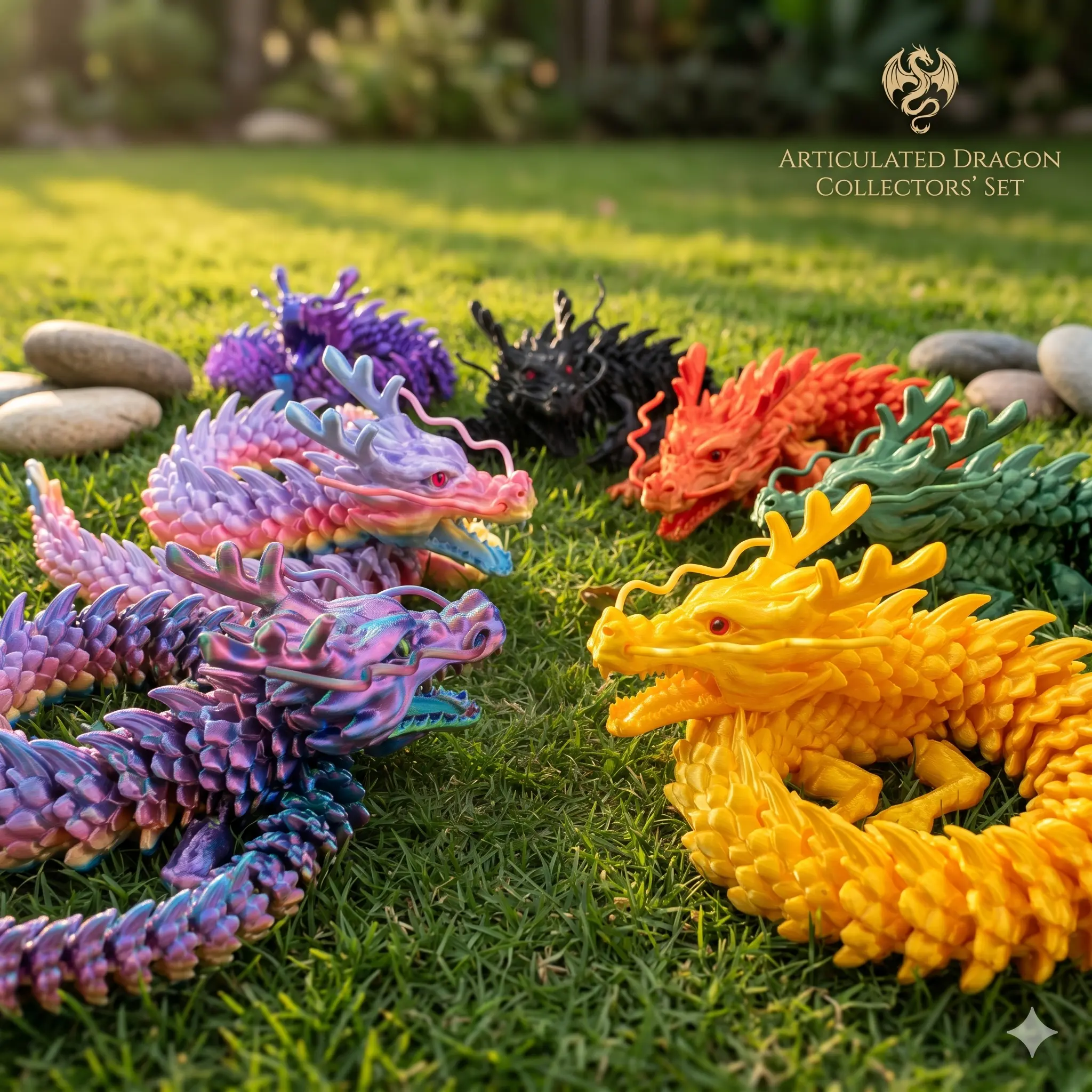 80 cm 3D Printed Giant Articulating Animal Figurine - 3D Printing Decorative Sculpture Ornament with Movable Parts, Festive Jaw Action, Realistic Eyes, Multicolor Design for Home Decor, Garden Gifts