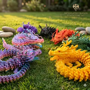 80cm 3D Printed Giant Articulating Animal Figurine - Decorative Sculpture Ornament with Movable Parts, Movable Mouth, Realistic Eyes, Multicolor Design, Home Decor for Weddings, Garden Gifts, Articulating Animal Figurines