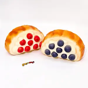 MHM Squishy Series Blueberry Baguette Bread Sticky Soft Slow-Bouncing Stress-Relieving Simulated Food Creative Adult