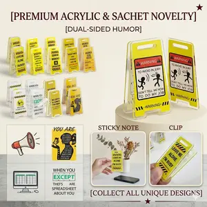 10Pcs Funny Desk Warning Signs - Mood Tracker & Office Prank Stickers | Hilarious Coworker Gag Gifts | Waterproof Meme Decals for Cubicle Decor, Teacher Classroom & Home Office
