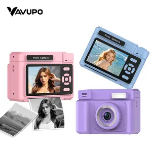 VAVUPO Thermal Print Camera Pink Blue Purple No Ink 2.4-in Screen 1500mAh Autofocus 1080P Video Flash Included Snap and Print Instant Tangible Photos