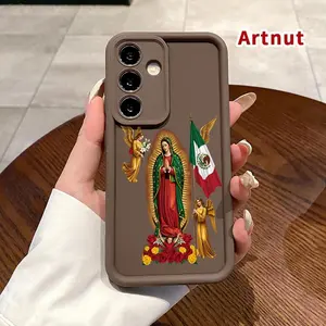Mexican Virgin Reverie Pattern TPU Phone Case Compatible with Samsung Galaxy S26 S23 Ultra S24 Plus S25 S22+ Plus Shockproof Full Camera Protection Durable Slim Silicone Cover Smartphone Casing