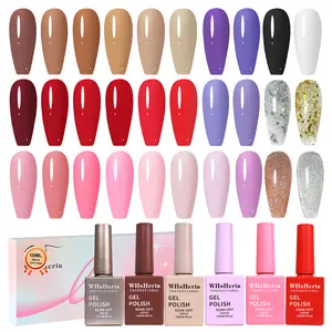 WHsHeria Gel Polish Set 6Pcs 15ml Hema Tpo Free Fall Halloween Nails UV Curing Brown Red Sets Shimmer Collection DIY Salon Gift for Women at Home Nail Supplies