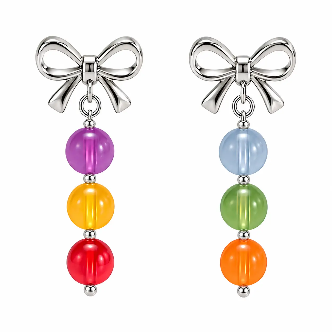 Summer Dopamine Style Color-Changing Pendant Earrings, Cute Polished Long Earrings for Beach Vacations Parties Business, Ideal Gift for Girls Women