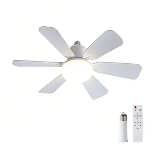 20.5" E27 Socket Ceiling Fan Light 30W-3-Speed Dimmable LED Fan Light,Remote Control for Kitchen Garage Workshop