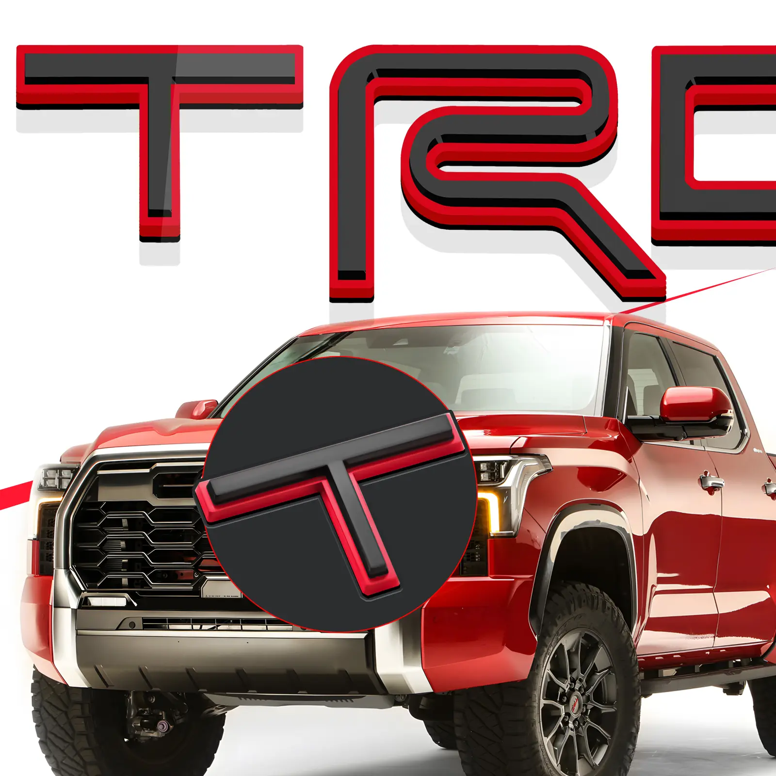 Generic Front Grille TRD Letters Compatible with Tundra 2022 2023 2024 2025 Front trd emblem ABS Plastic Selfadhesive Inserts Not Decals