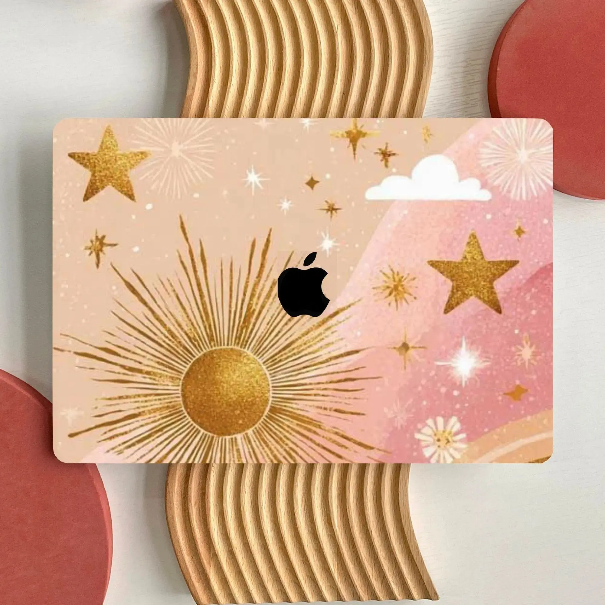 Sun Moon Artwork Aesthetic MacBook Case for MacBook Air 15 13, MacBook Pro 16 14 13 Inch, M4 M3 M2, MacBook Protective Case Cover