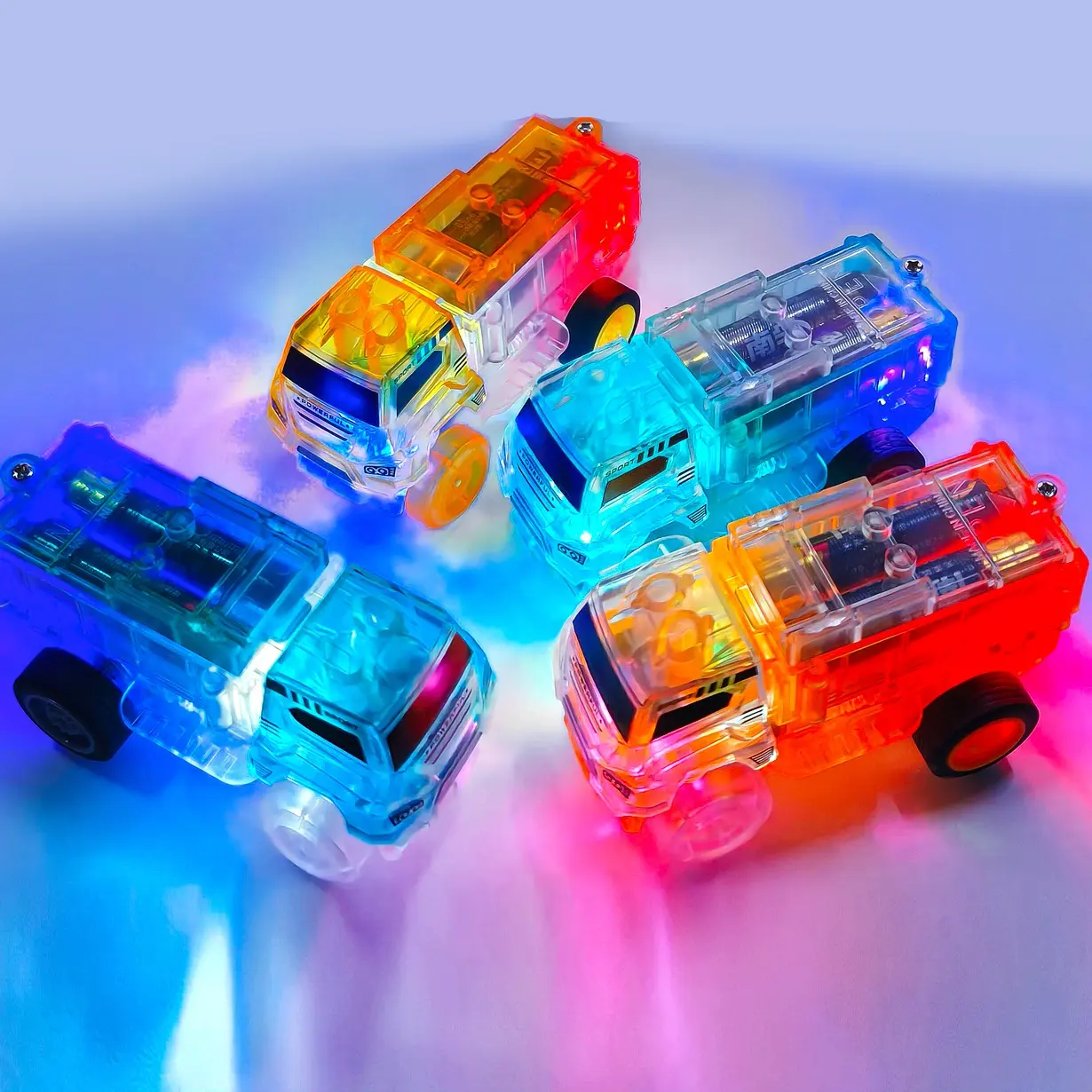 Tracks Cars Only Replacement, Flex Track Unisex Design Race cars for Magic Tracks Glow in the Dark, LED Lights Up Neon LED Lighting Battery Operated，Compatible with Most Car Tracks for Kids (2pack）Not Includes Aaa Batteries