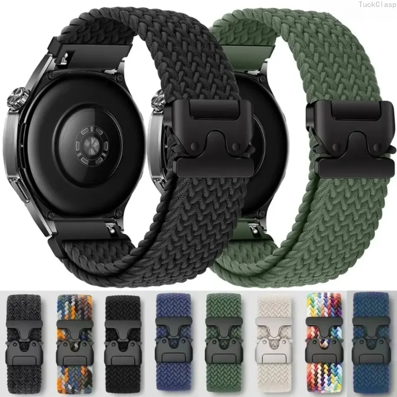 Braided Nylon Watch Band for Huawei Watch GT6, GT5, GT4, and GT3 Pro 46mm, Parachute Buckle Strap, Durable Comfortable Sport Replacement Band for Everyday Wear