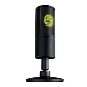 Razer Seiren Emote Streaming Microphone - USB with 100+ Animated Emotes Pro-Grade Audio & RGB Display for Twitch & YouTube Streamers gaming studio gaming studio