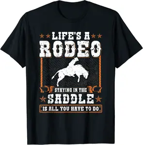 Bull Riding Life's A Rodeo Cowboy Jaripeo Bull Rider T-Shirt - Arelyalfar Shop 56B09XJK676C