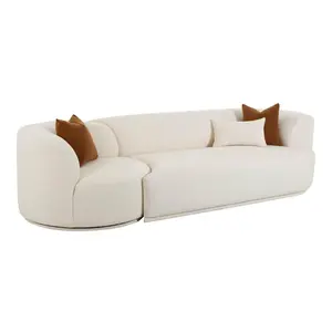 Fickle Cream Performance Boucle 2-Piece Modular Sofa