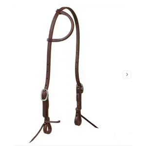 10-0508 Weaver Working Tack Single-Ply Sliding Ear 5/8" Headstall with Tie Ends