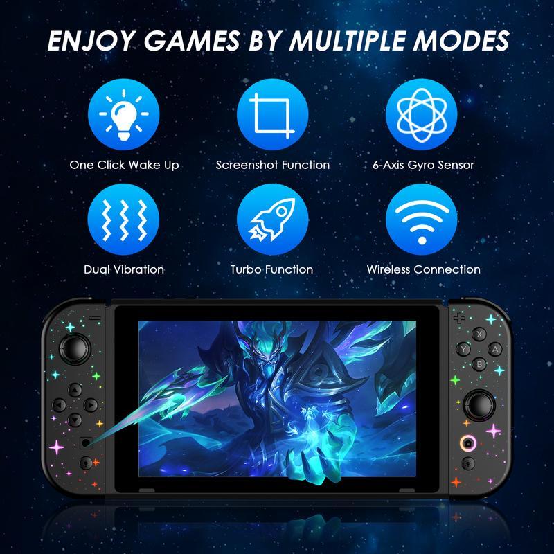 Wireless Bluetooth Gaming Controller for Nintendo Switch/Switch 2, Ergonomic Thumbstick Gamepad with L/R Joysticks, Portable Console Accessories with Slide-Rail Connection, Gaming Controllers