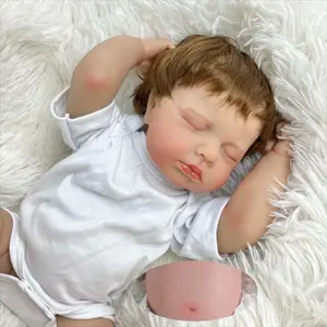TopLink 48cm Full Vinyl Reborn Baby Doll Toy Sleeping Girl 19inch Lifelike Bath Toy 3D-Painted with Visible Veins Lovely Birthday Gift for Kids Clothes For Dolls