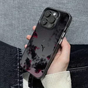 Simple Glitter Night Flying Dragon Starry Sky Pattern Mobile Phone Case for iPhone 16Promax 15Promax 16Pro 11Promax 15 14plus 13 12 16 xsmax 15Pro xr 14 13Pro 12Promax Anti-Fall Protective Case Cellphone Smartphone