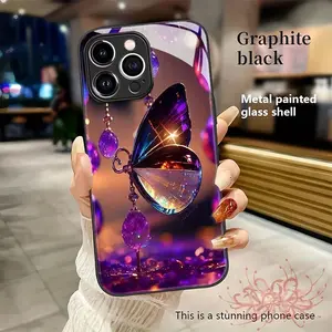 Butterfly Phone Case, Glitter and Holographic Effect Design, Suitable for iPhone 16, 15, 14, 13, and 11 Pro Models, Made of TPU Material, Provides Shockproof Protection. Suitable for Family, Friends, Children, Birthdays, Holidays, Boyfriend, Girlfriend, a