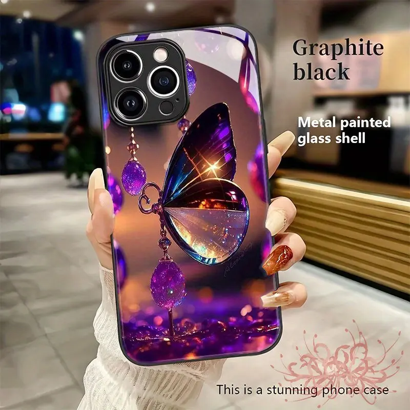 Glitter Holographic Butterfly TPU Smartphone Case - Shockproof Protective Cover for iPhone 11 Pro,13,14,15,16, Ideal for Gifting to Friends, Cellphone Accessories