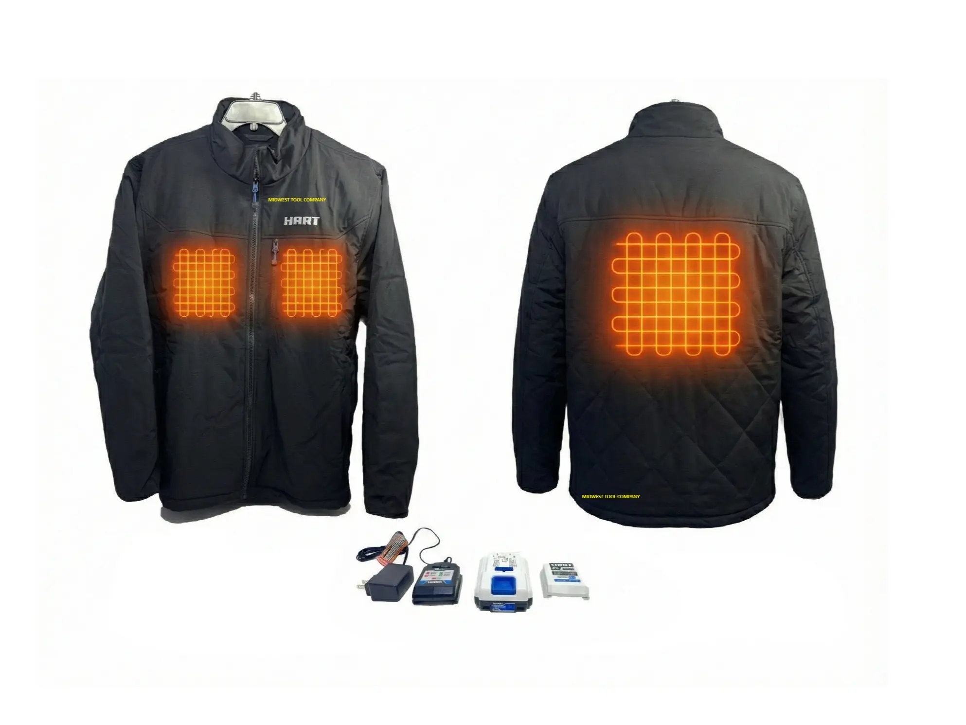 Hart 20 Volt Heated Black Jacket / Coat Kit, Size: Extra Large/XL