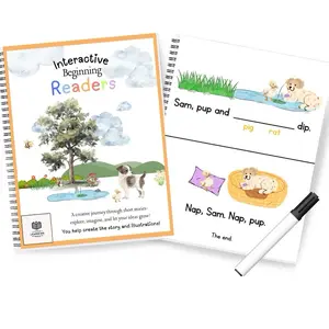 Interactive Beginning Readers | Decodable Dry-Erase Stories | Sight Words | Preschool, Kindergarten, First Grade | Learn to Read | Reusable Workbook