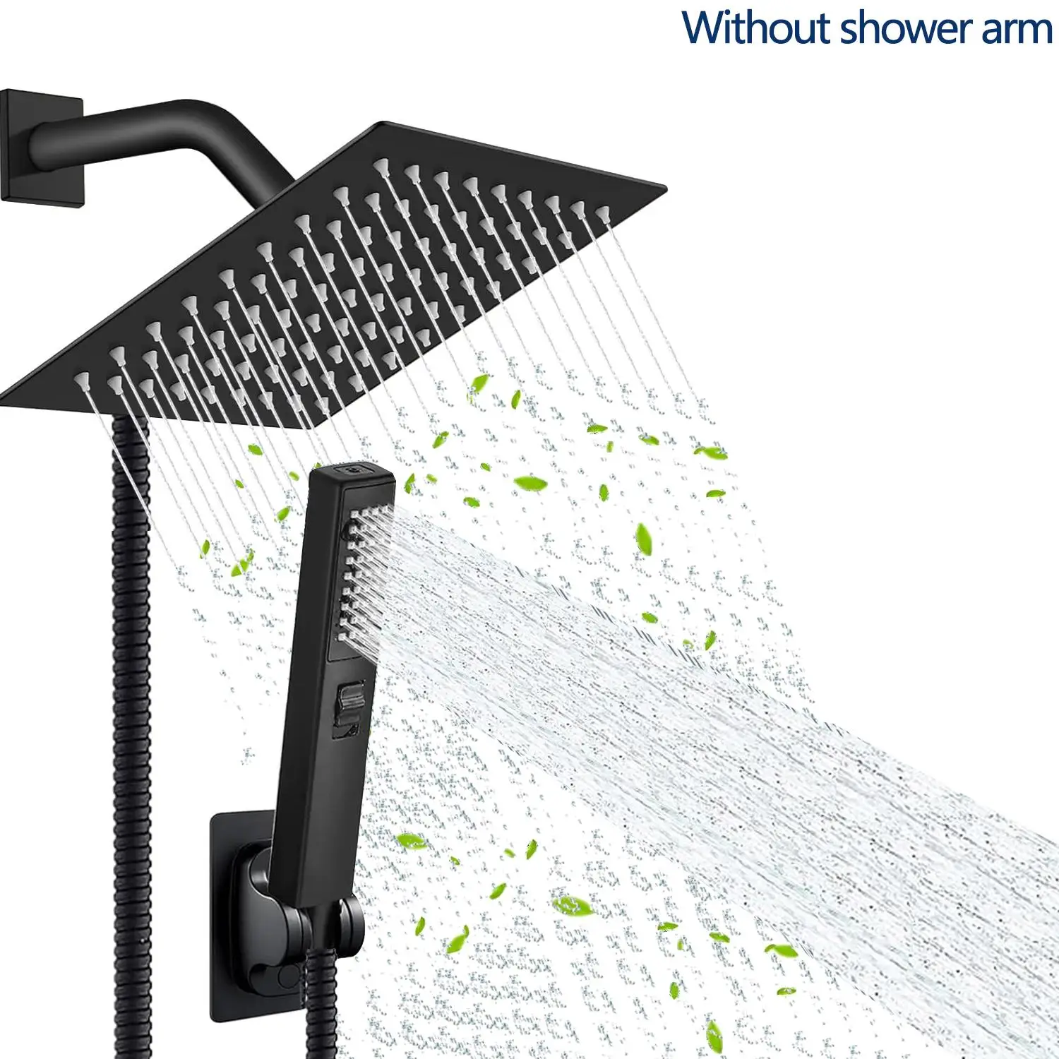 Shower Head, 1 Set 6/8" Showerhead with Hose, Rain Shower Heads with Handheld Spray Combo, Dual Shower Head with Bracket, Bathroom Accessories Summer