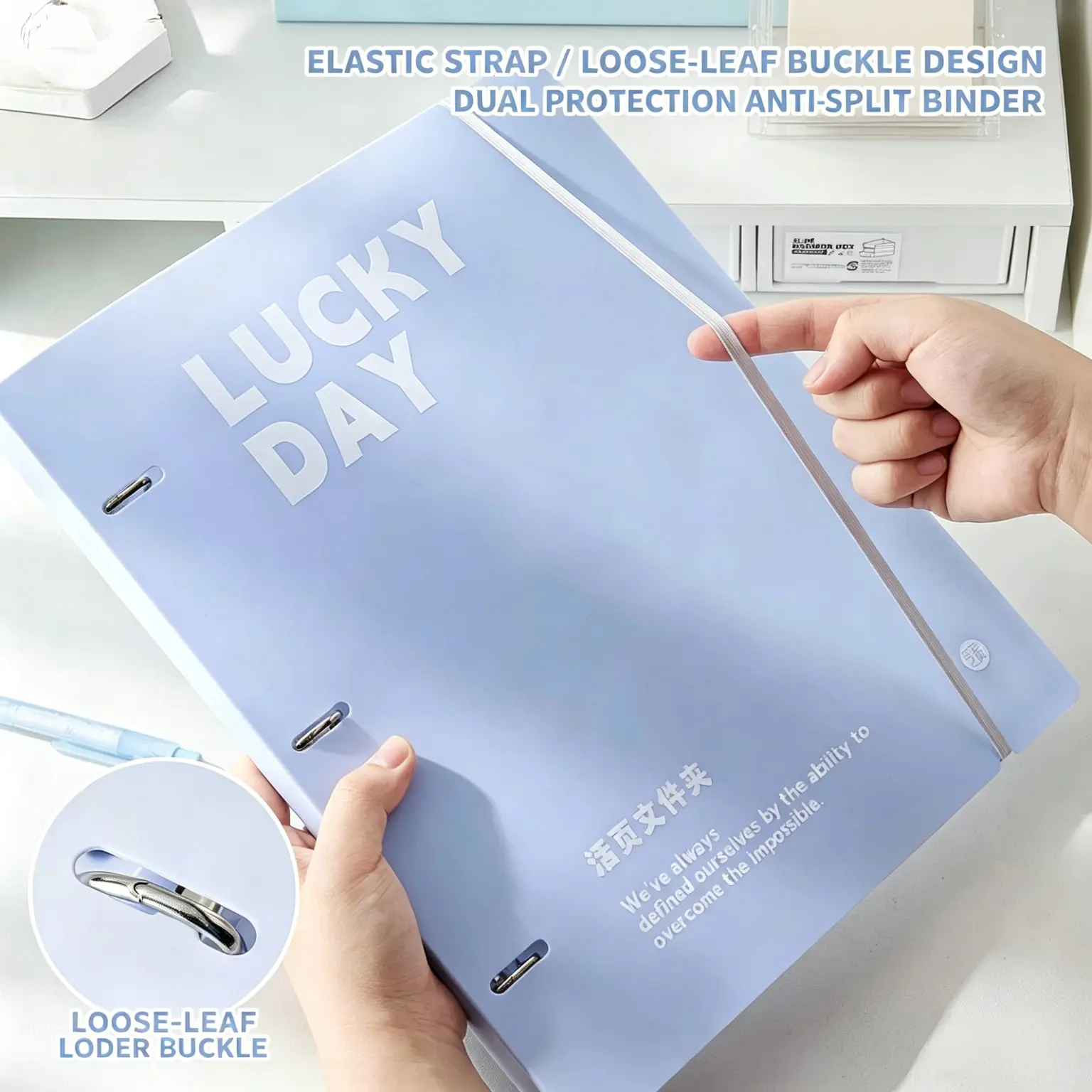 A4 Refillable Binder with Pockets‑Large‑Capacity Clear Organizer for Exam Papers, School & Office