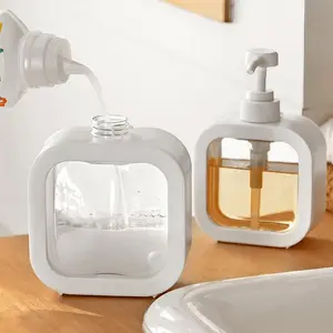 Refillable Pump Bottle, 1 Count Empty Shampoo Conditioner Hand Soap Liquid Dispenser, Reusable Cosmetic Bottle for Home Dormitory Hotel Travel