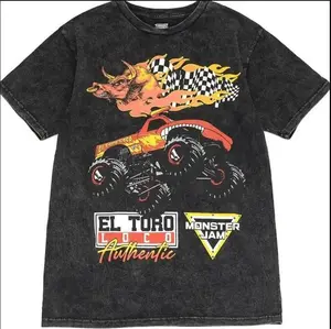 Monster Jam Adult T-Shirt Grave Digger El Toro Loco Megalodon All Seasons, Streetwear Crewneck Comfort Tshirt Menswear Top