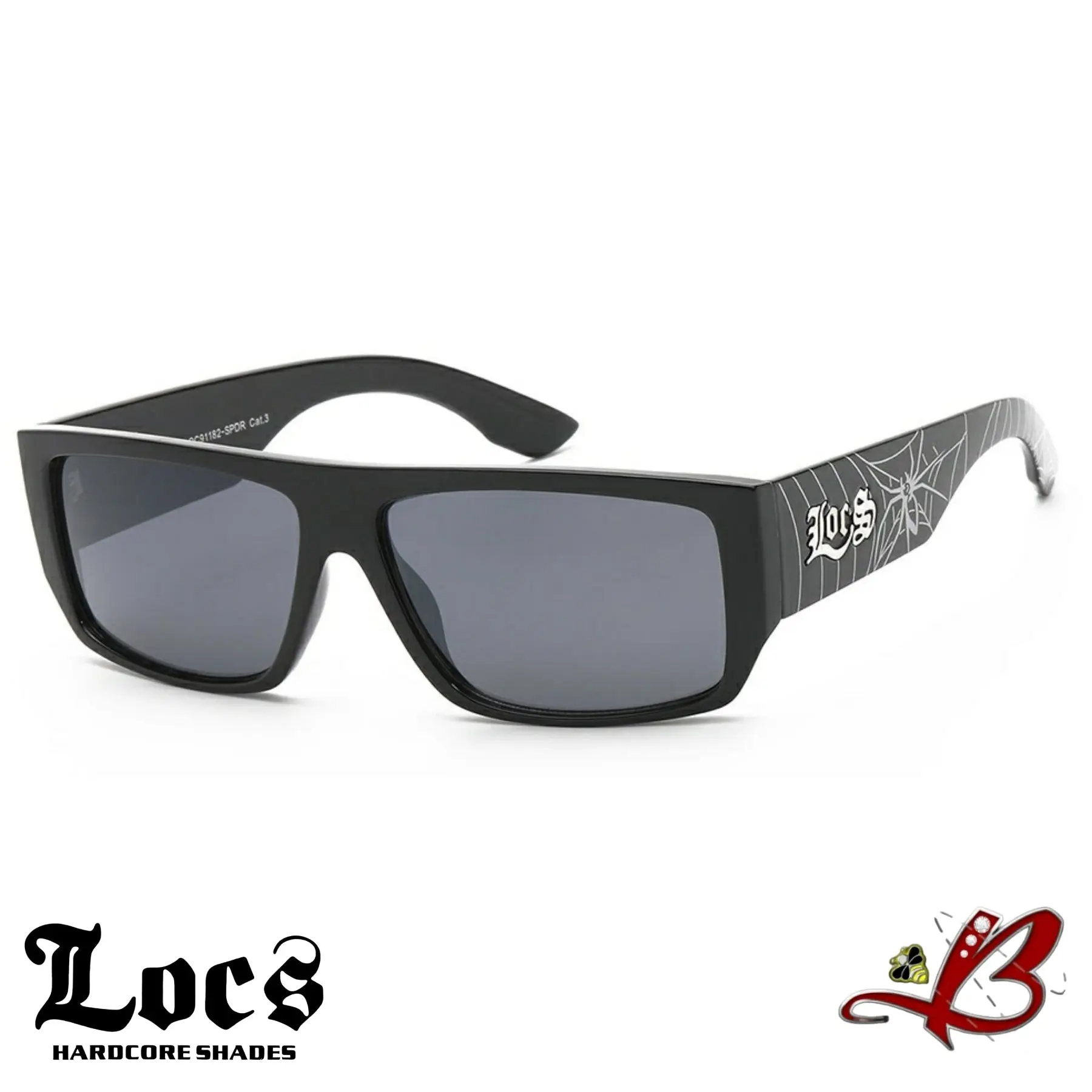 Locs Spider Venom Rectangle Spider Web Arm Printed Hardcore Cholo Sunglasses tiktok shop glasses